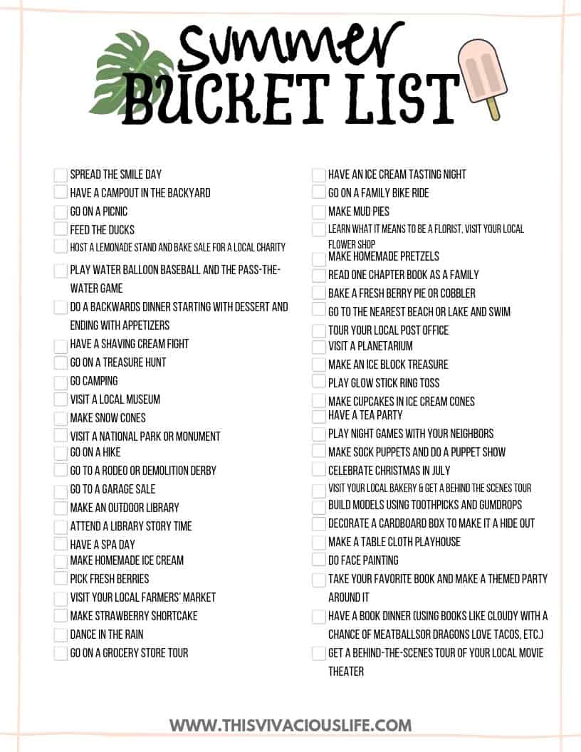 35 Ideas: Summer Bucket List for Kids - Busy Toddler