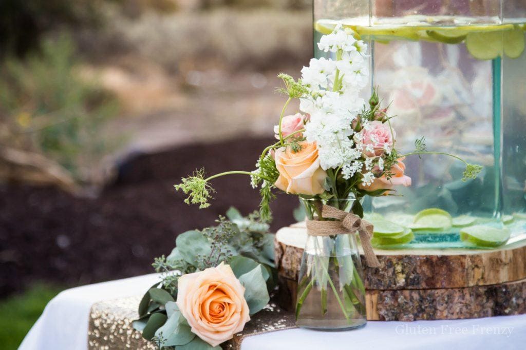 Vintage vow renewal and rustic feminine reception