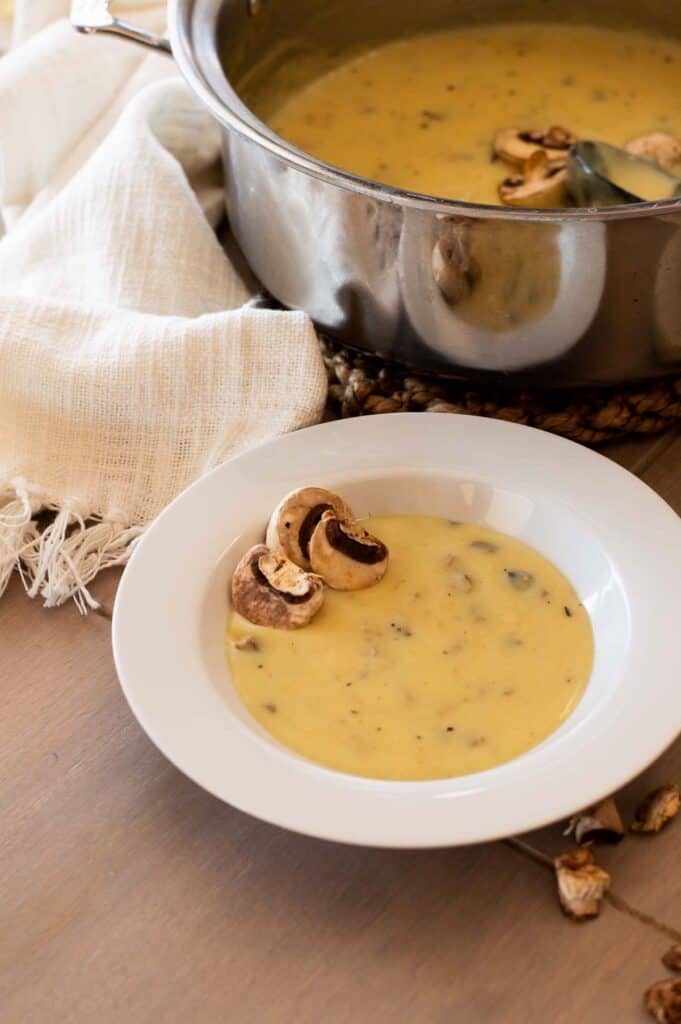 Gluten Free Cream of Mushroom Soup in a bowl