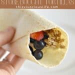 tortilla wrapped in a hand pinterest pin