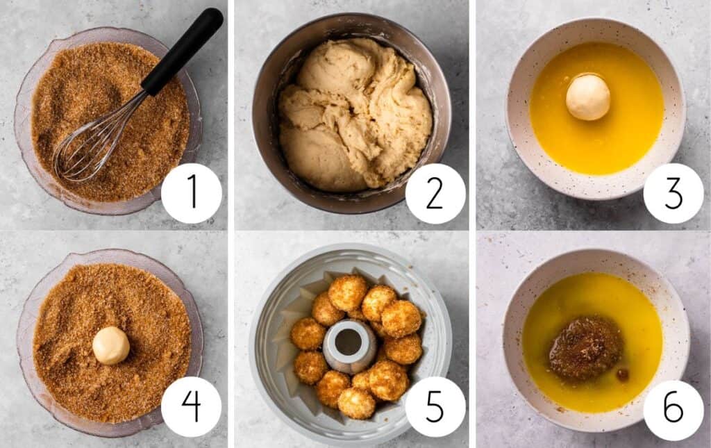 gluten free monkey bread step by step collage