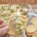 cracker in a hand pinterest pin